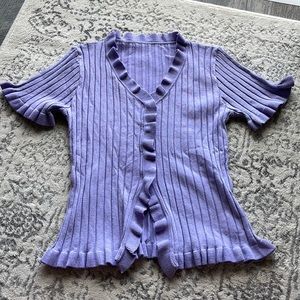 NWOT Shein lavender purple ribbed cardigan sweater